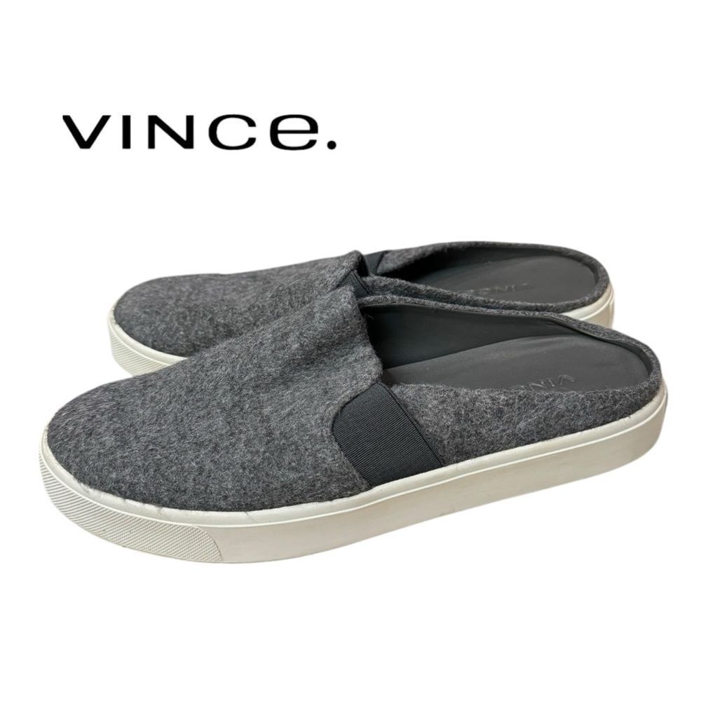 Vince Blair Women's Grey Felt Slide Mules 6.5